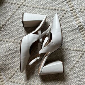Steve Madden White Block Heel Shoes